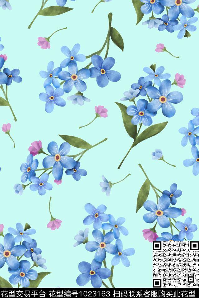水彩花卉花卉手绘花卉数码印花华亿平台下载（图片编号: 1023163） - 瓦栏（Walan）