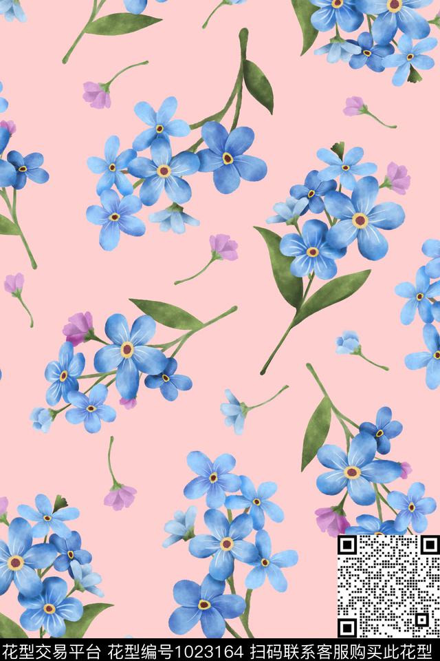 水彩花卉花卉手绘花卉数码印花华亿平台下载（图片编号: 1023164） - 瓦栏（Walan）