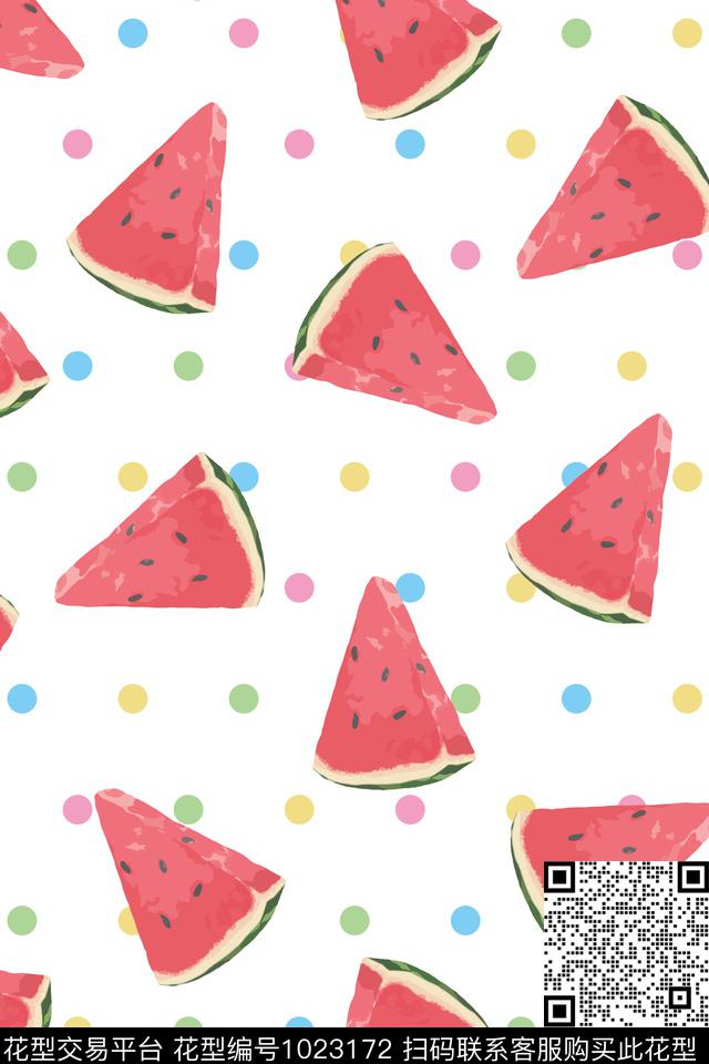 波点卡通水果数码印花华亿平台下载（图片编号: 1023172） - 瓦栏（Walan）
