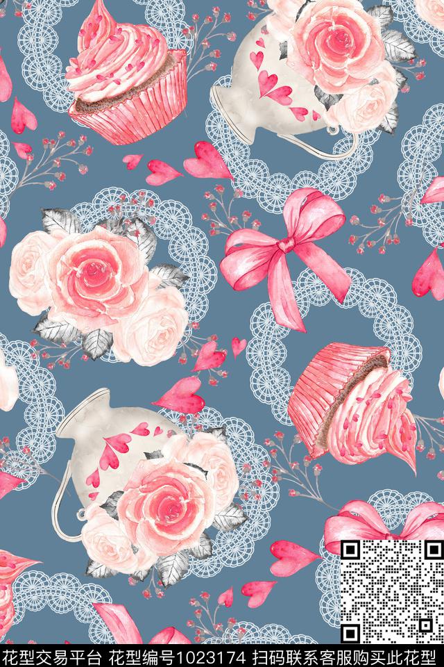 花卉蝴蝶结网布蕾丝数码印花华亿平台下载（图片编号: 1023174） - 瓦栏（Walan）