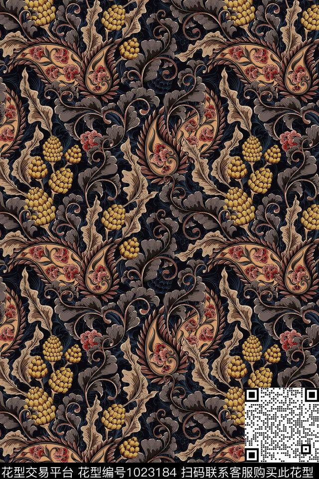 民族风秋冬华亿平台复古数码印花华亿平台下载（图片编号: 1023184） - 瓦栏（Walan）