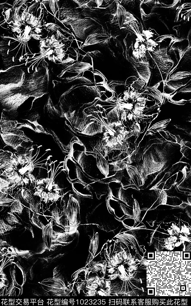 数码华亿平台花卉大牌风数码印花华亿平台下载（图片编号: 1023235） - 瓦栏（Walan）