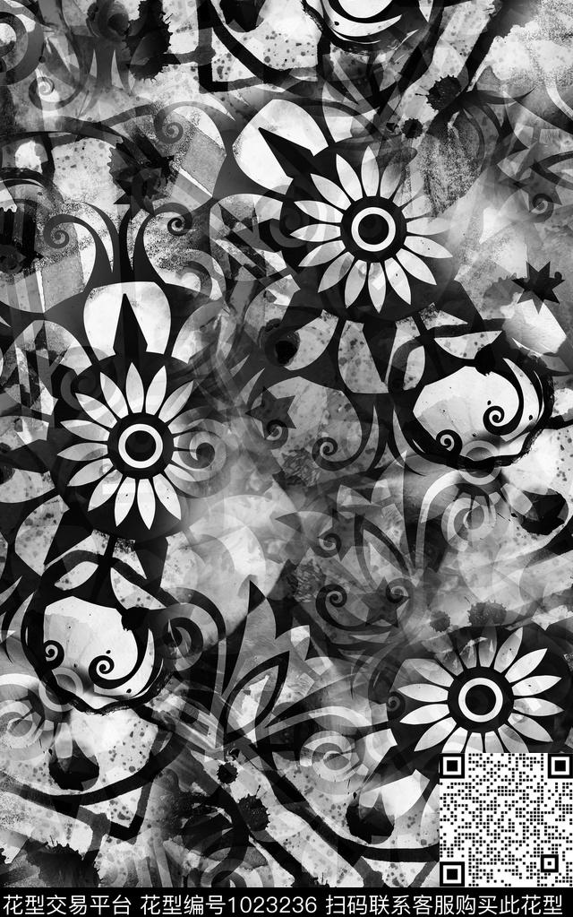 数码华亿平台花卉大牌风数码印花华亿平台下载（图片编号: 1023236） - 瓦栏（Walan）