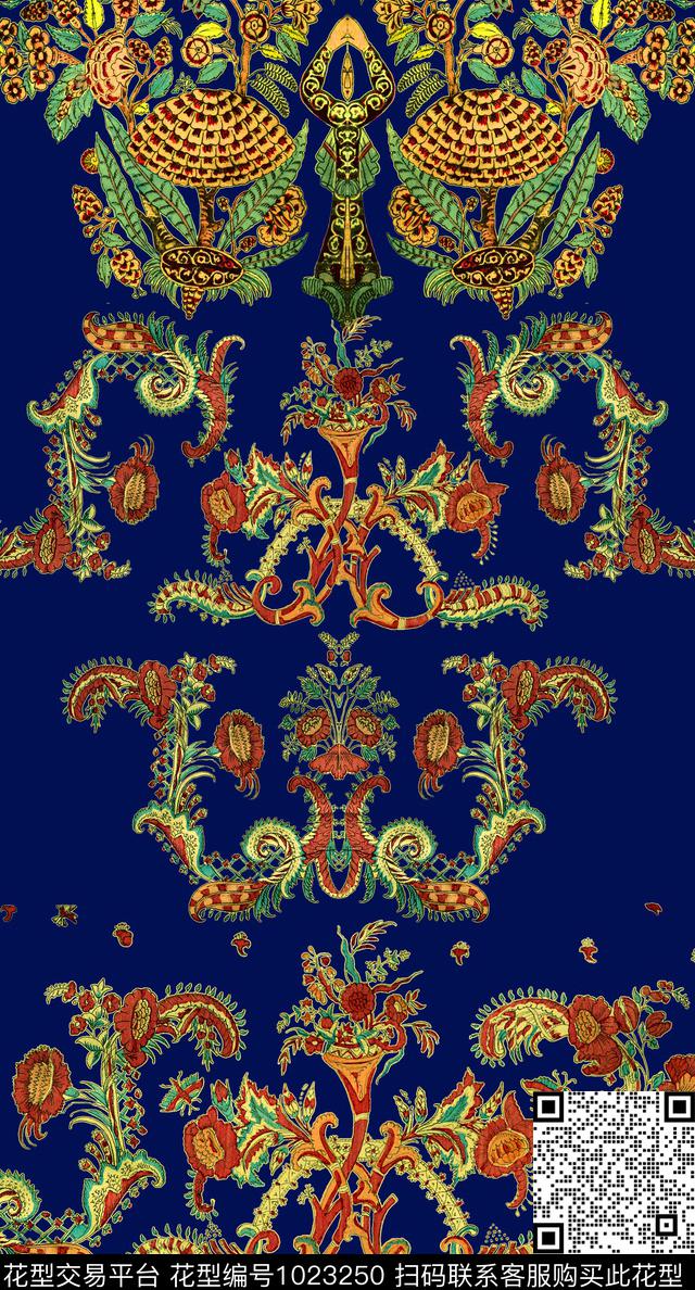 民族风几何欧洲数码印花华亿平台下载（图片编号: 1023250） - 瓦栏（Walan）