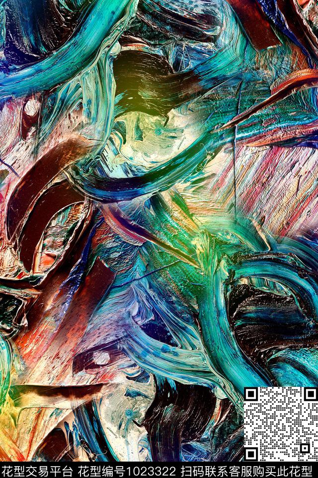 肌理抽象几何数码印花华亿平台下载（图片编号: 1023322） - 瓦栏（Walan）