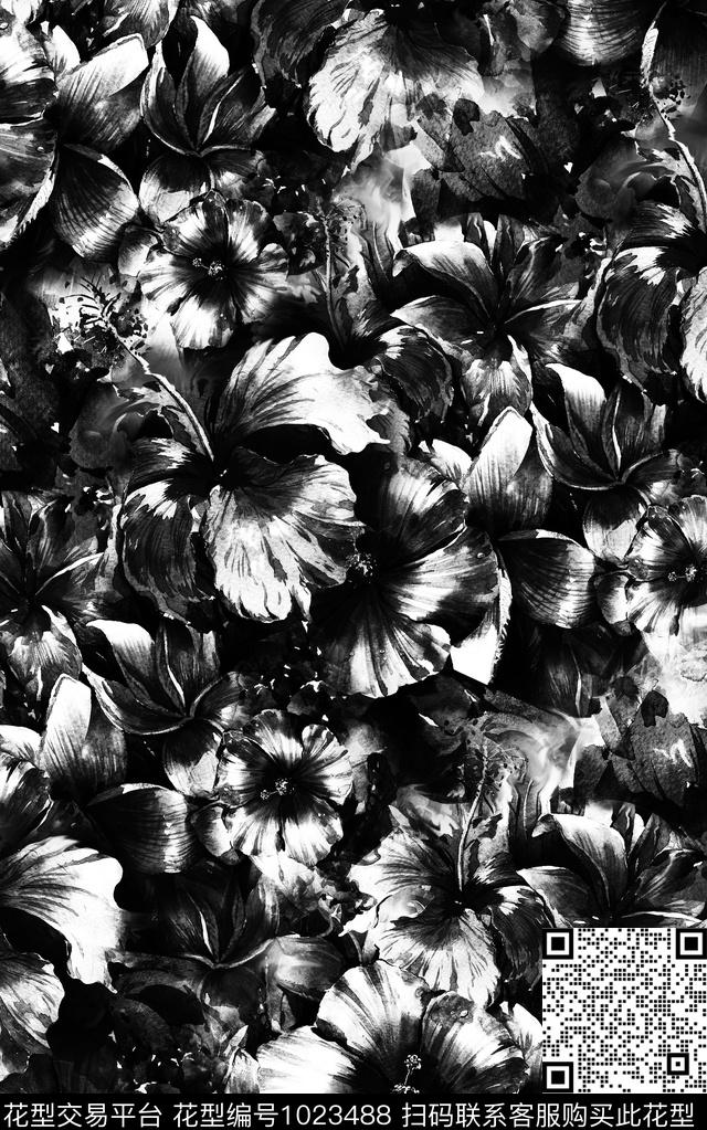 数码华亿平台花卉大牌风数码印花华亿平台下载（图片编号: 1023488） - 瓦栏（Walan）