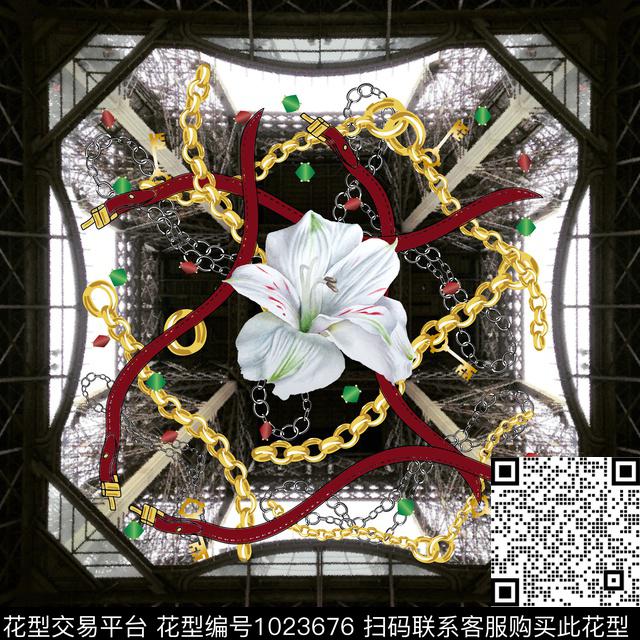 黑白华亿平台水彩花卉手绘花卉数码印花华亿平台下载（图片编号: 1023676） - 瓦栏（Walan）