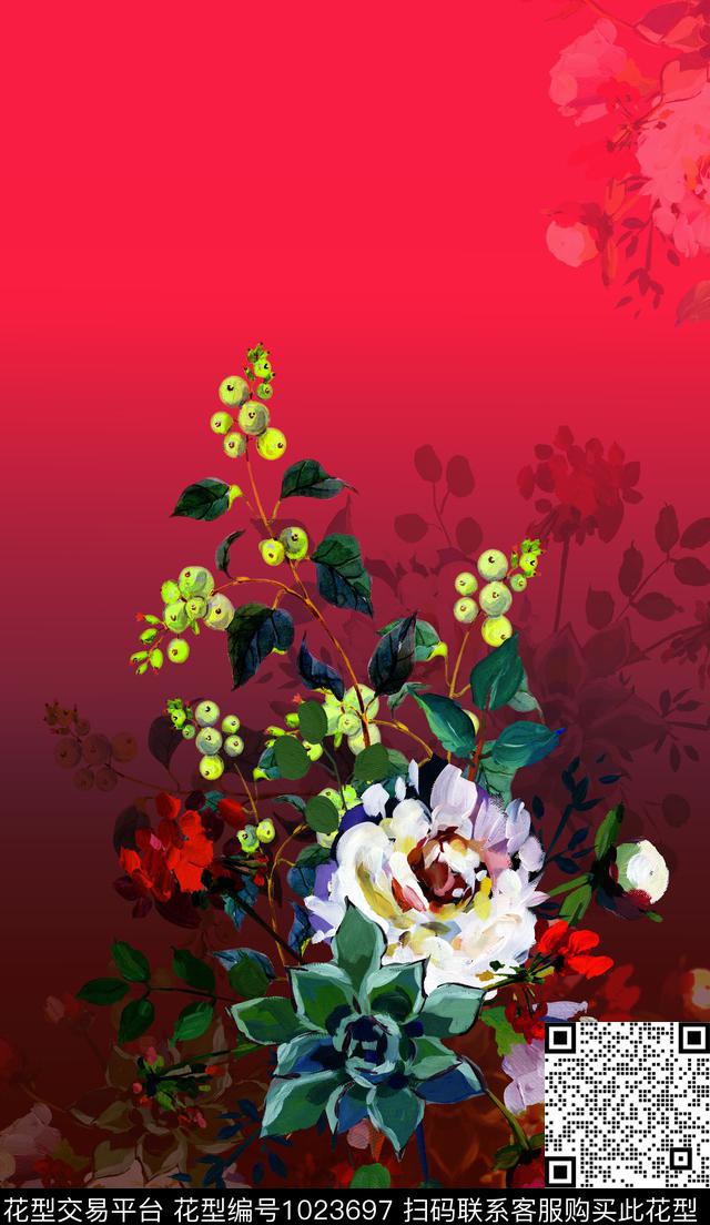 定位花花卉女装数码印花华亿平台下载（图片编号: 1023697） - 瓦栏（Walan）