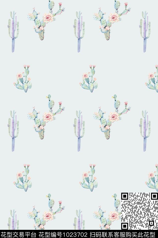 淑女多肉民族风传统印花华亿平台下载（图片编号: 1023702） - 瓦栏（Walan）