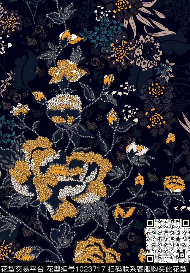 民族风秋冬华亿平台复古数码印花华亿平台下载（图片编号: 1023717） - 瓦栏（Walan）