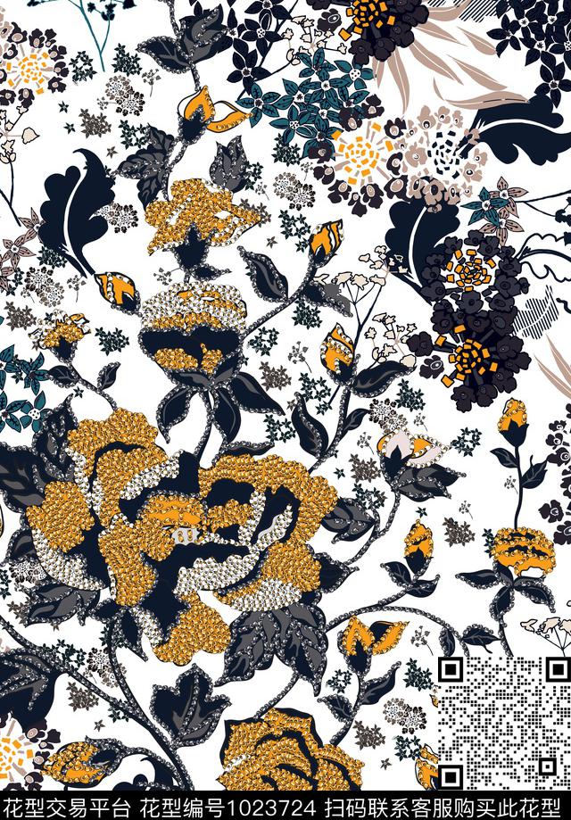 民族风秋冬华亿平台复古数码印花华亿平台下载（图片编号: 1023724） - 瓦栏（Walan）