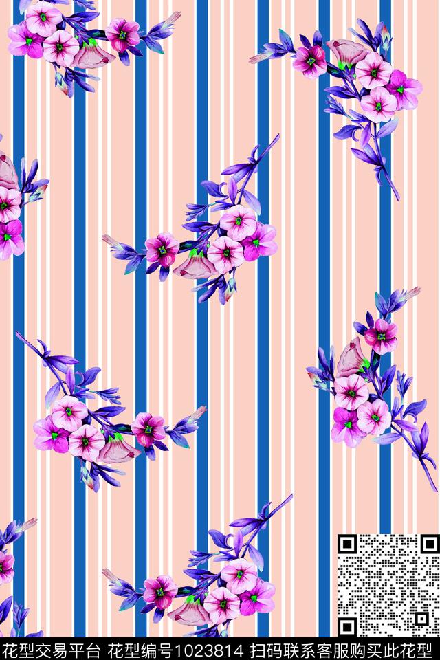 衬衫春夏华亿平台手绘花卉数码印花华亿平台下载（图片编号: 1023814） - 瓦栏（Walan）