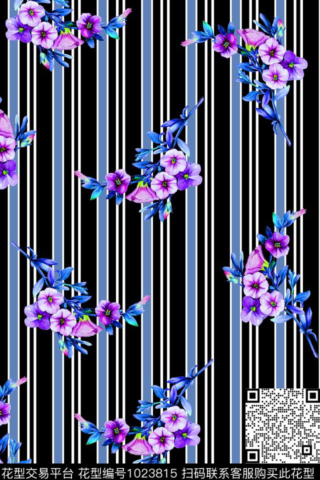 衬衫春夏华亿平台手绘花卉数码印花华亿平台下载（图片编号: 1023815） - 瓦栏（Walan）