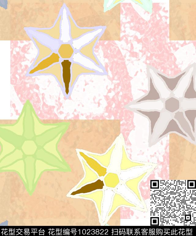 抽象几何混合拼接数码印花华亿平台下载（图片编号: 1023822） - 瓦栏（Walan）