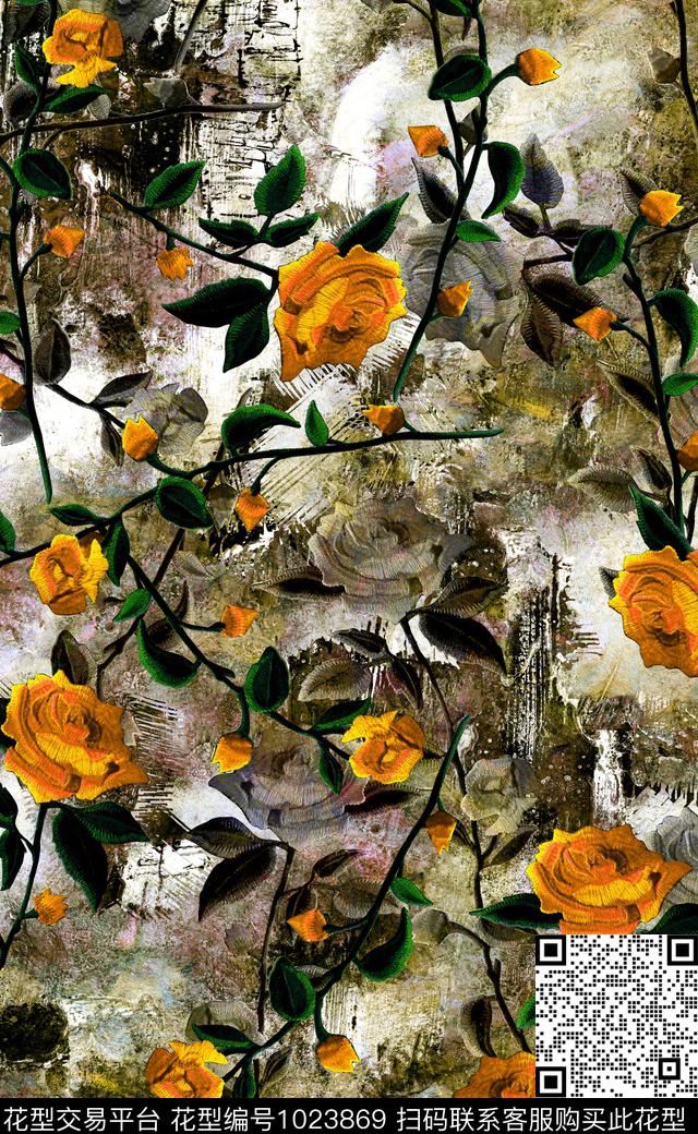 数码华亿平台花卉女装数码印花华亿平台下载（图片编号: 1023869） - 瓦栏（Walan）