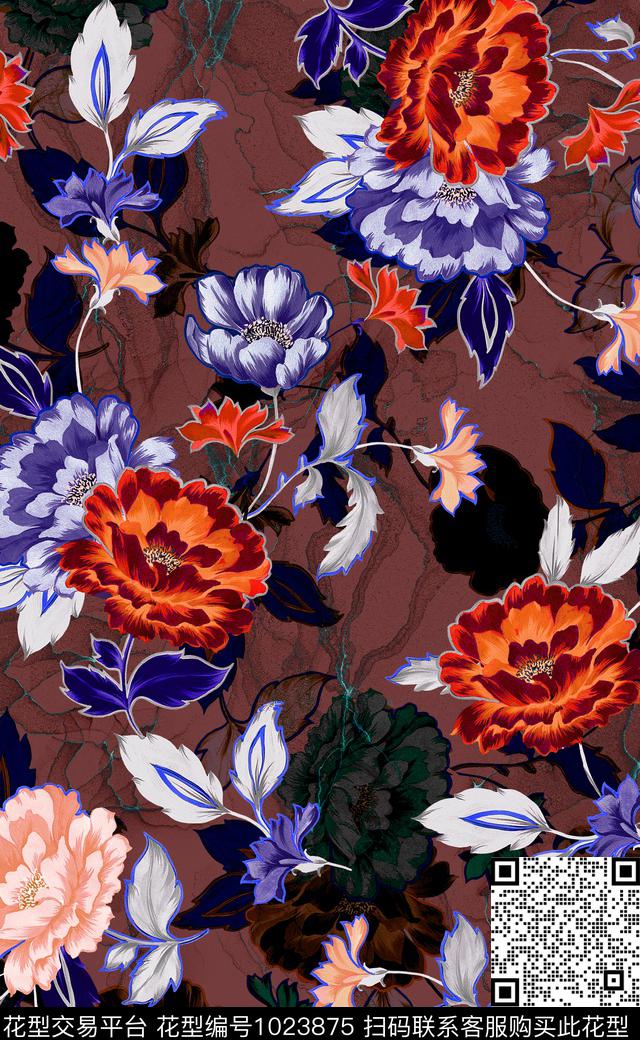 数码华亿平台花卉女装数码印花华亿平台下载（图片编号: 1023875） - 瓦栏（Walan）
