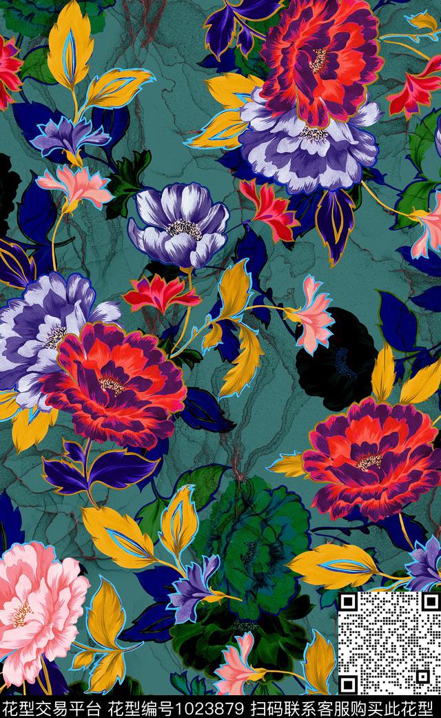 数码华亿平台花卉女装数码印花华亿平台下载（图片编号: 1023879） - 瓦栏（Walan）
