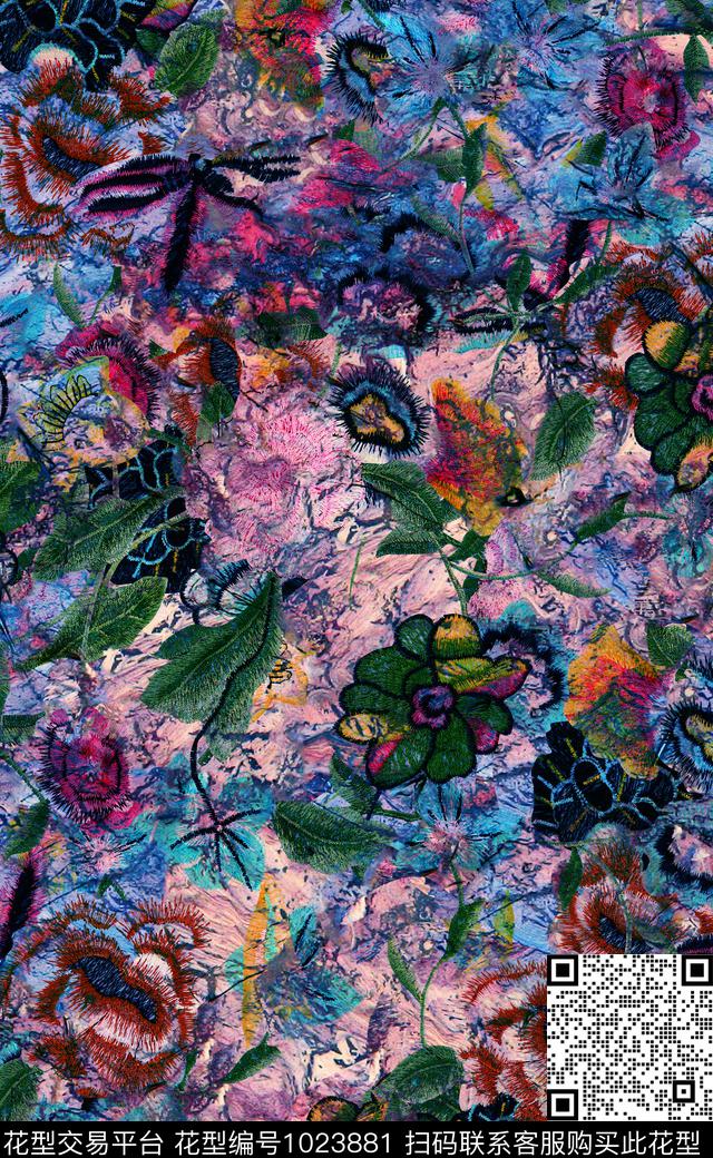 数码华亿平台花卉女装数码印花华亿平台下载（图片编号: 1023881） - 瓦栏（Walan）