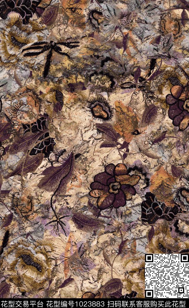 数码华亿平台花卉女装数码印花华亿平台下载（图片编号: 1023883） - 瓦栏（Walan）