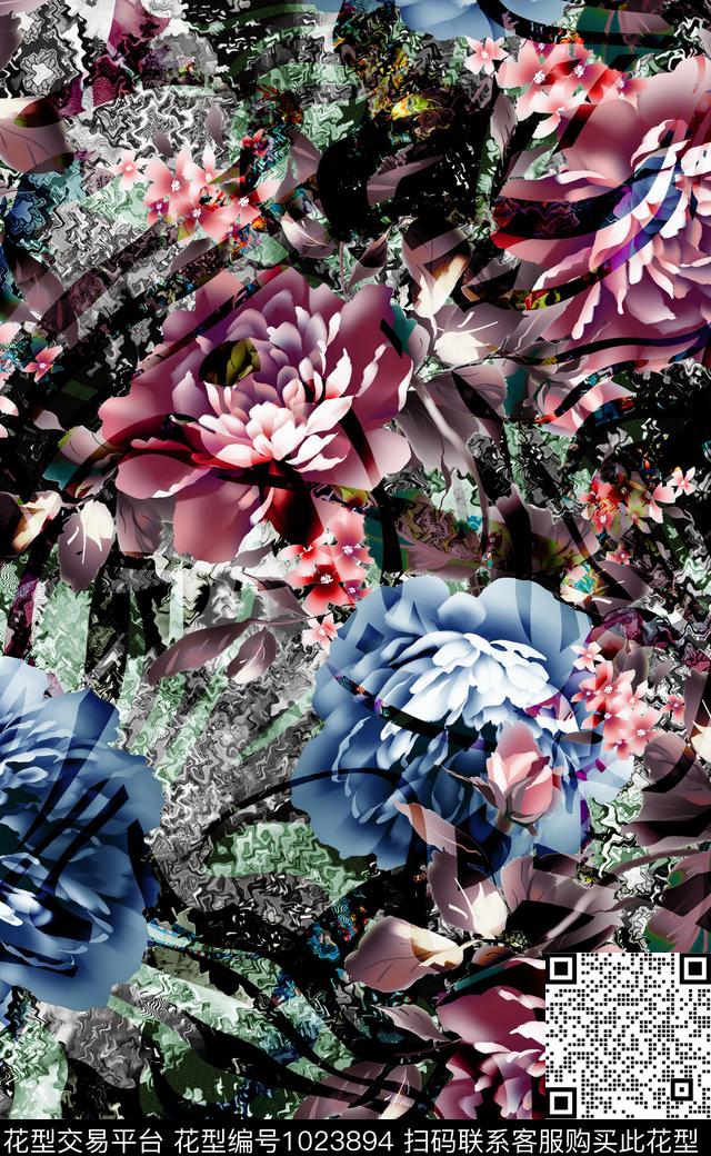 数码华亿平台花卉女装数码印花华亿平台下载（图片编号: 1023894） - 瓦栏（Walan）