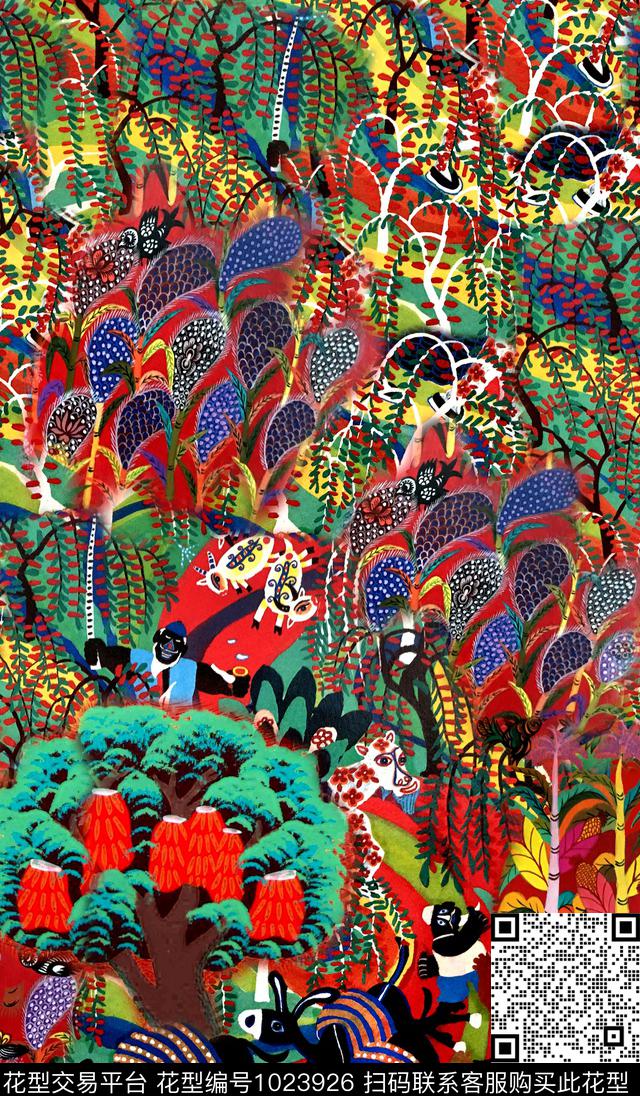 民族风肌理几何数码印花华亿平台下载（图片编号: 1023926） - 瓦栏（Walan）