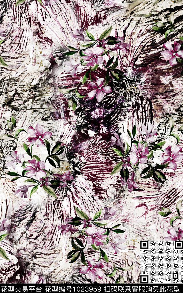 数码华亿平台花卉大牌风数码印花华亿平台下载（图片编号: 1023959） - 瓦栏（Walan）