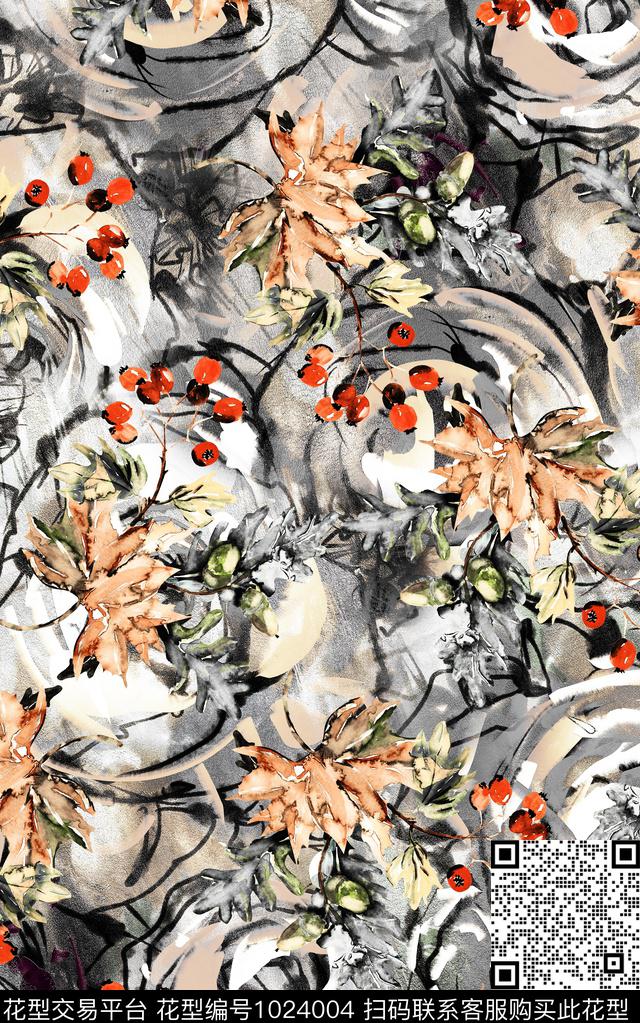 数码华亿平台民族风花卉数码印花华亿平台下载（图片编号: 1024004） - 瓦栏（Walan）