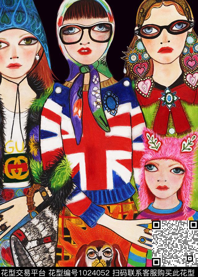 女装卡通人物大牌风传统印花华亿平台下载（图片编号: 1024052） - 瓦栏（Walan）