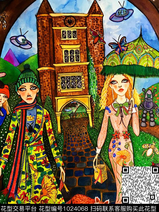 女装卡通人物大牌风传统印花华亿平台下载（图片编号: 1024068） - 瓦栏（Walan）