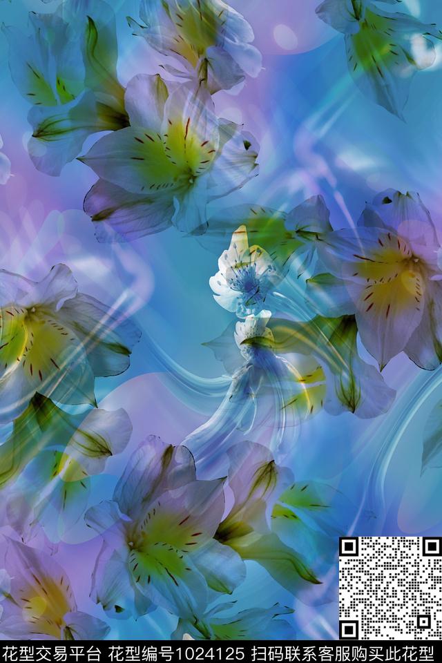 大花数码华亿平台花卉数码印花华亿平台下载（图片编号: 1024125） - 瓦栏（Walan）