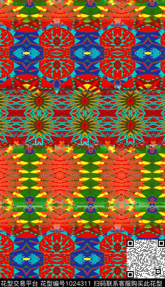 数码华亿平台民族风波西米亚数码印花华亿平台下载（图片编号: 1024311） - 瓦栏（Walan）