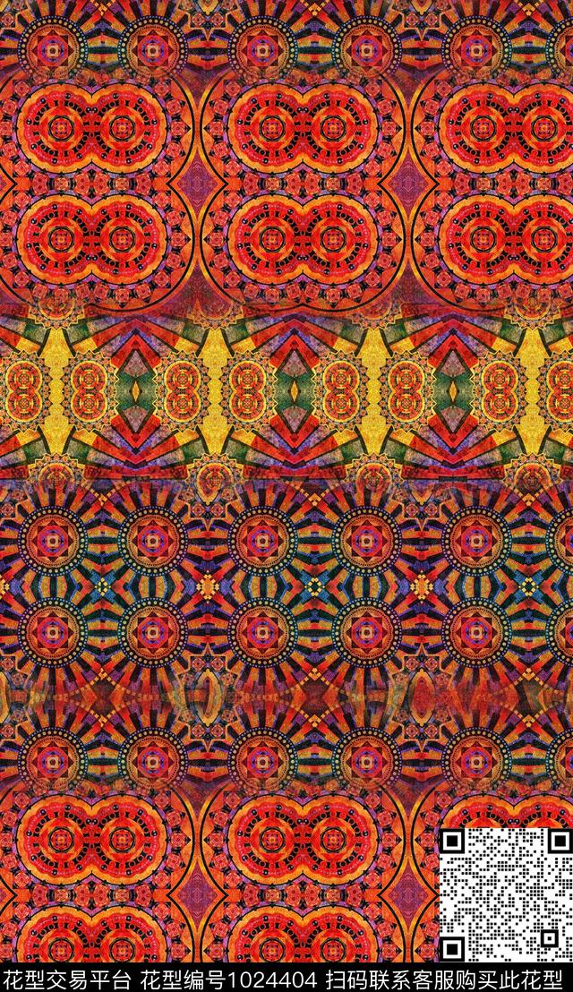 波西米亚肌理复古数码印花华亿平台下载（图片编号: 1024404） - 瓦栏（Walan）