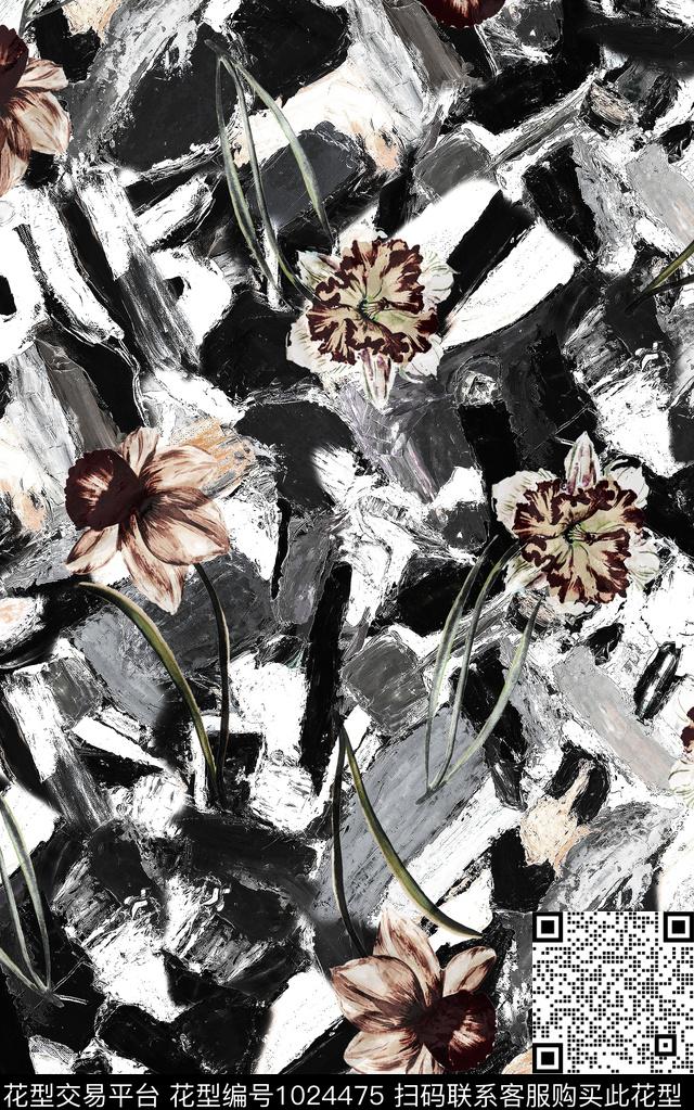 数码华亿平台民族风花卉数码印花华亿平台下载（图片编号: 1024475） - 瓦栏（Walan）