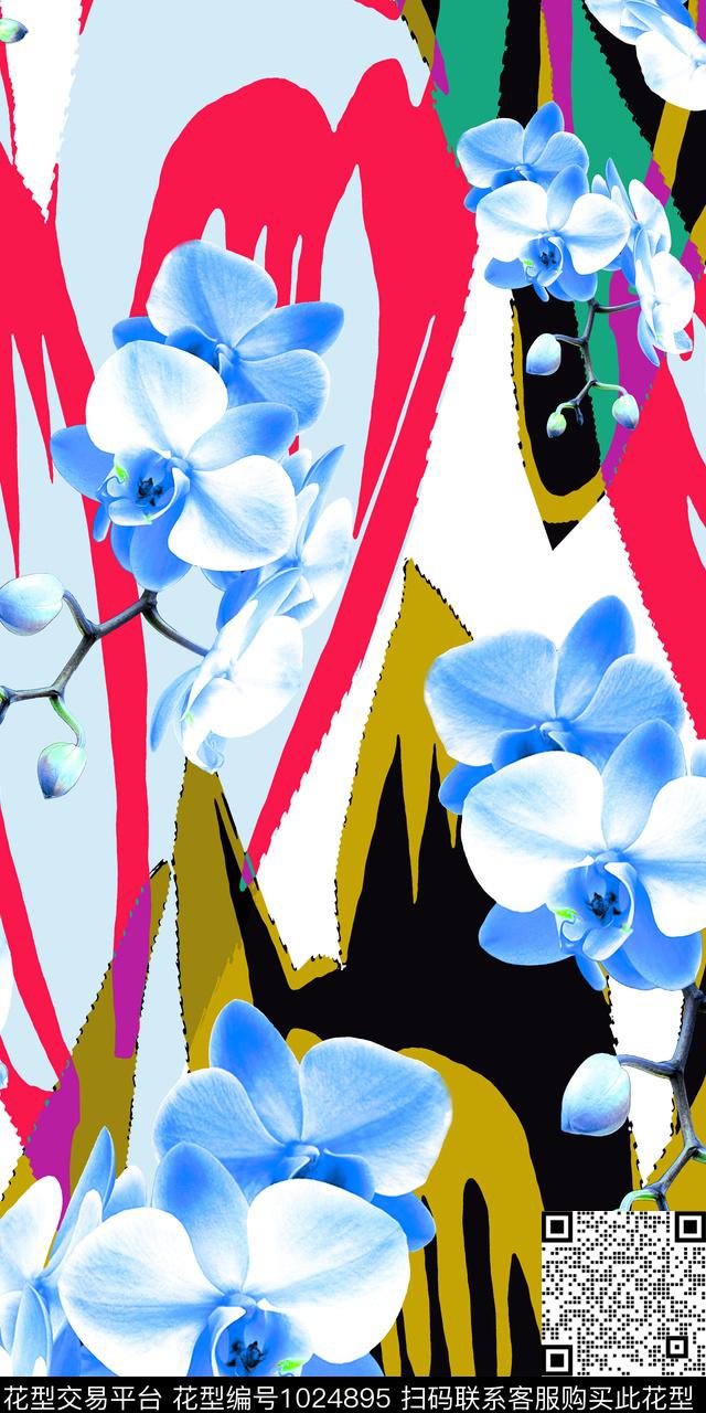 数码华亿平台花卉女装数码印花华亿平台下载（图片编号: 1024895） - 瓦栏（Walan）