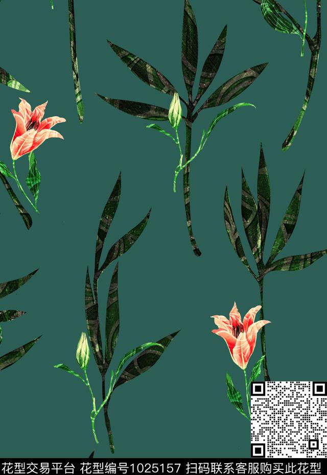 植物连衣裙花卉传统印花华亿平台下载（图片编号: 1025157） - 瓦栏（Walan）