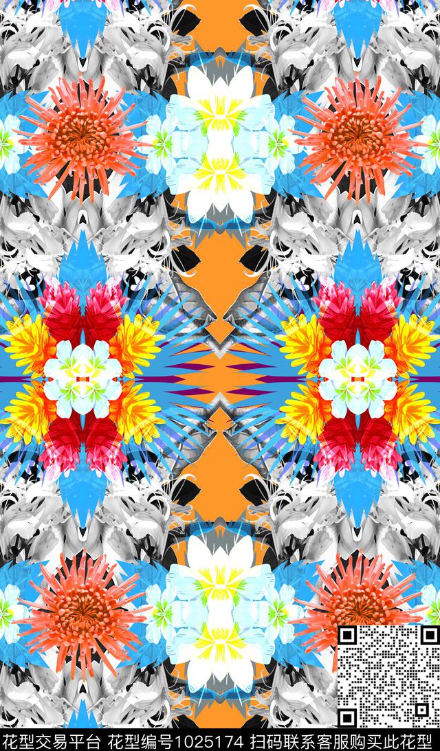 数码华亿平台花卉女装数码印花华亿平台下载（图片编号: 1025174） - 瓦栏（Walan）