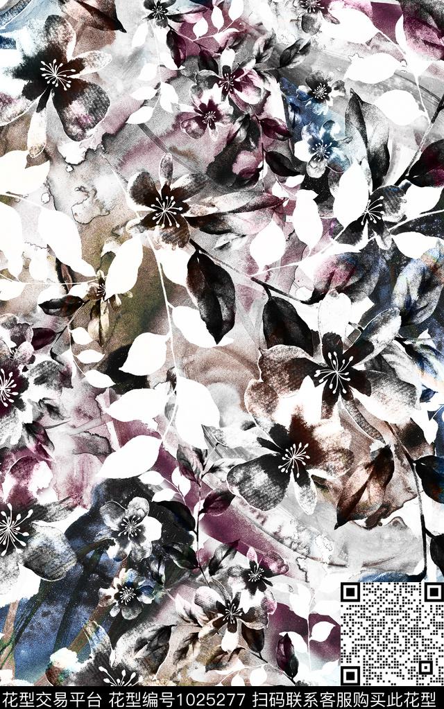 数码华亿平台花卉大牌风数码印花华亿平台下载（图片编号: 1025277） - 瓦栏（Walan）