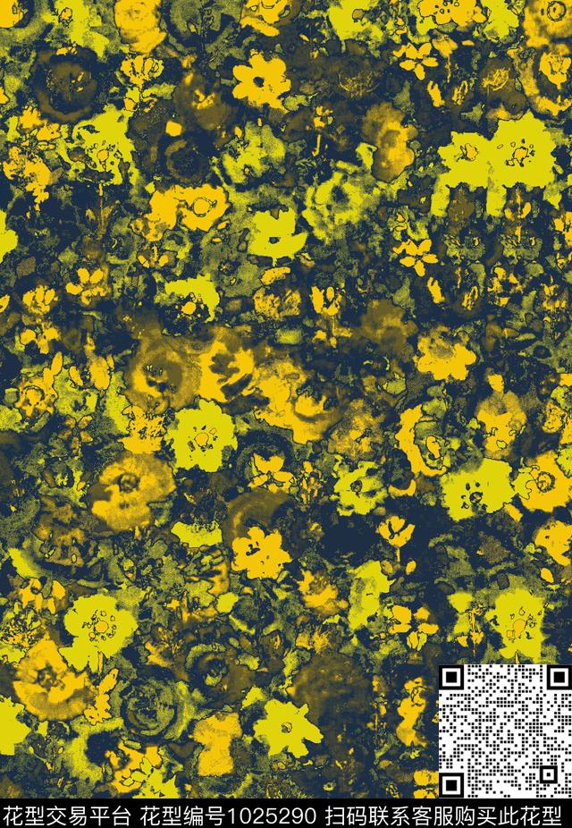 抽象花卉创意小碎花传统印花华亿平台下载（图片编号: 1025290） - 瓦栏（Walan）