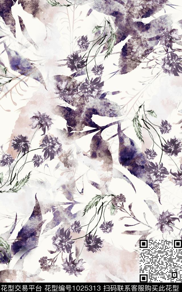 数码华亿平台花卉大牌风数码印花华亿平台下载（图片编号: 1025313） - 瓦栏（Walan）