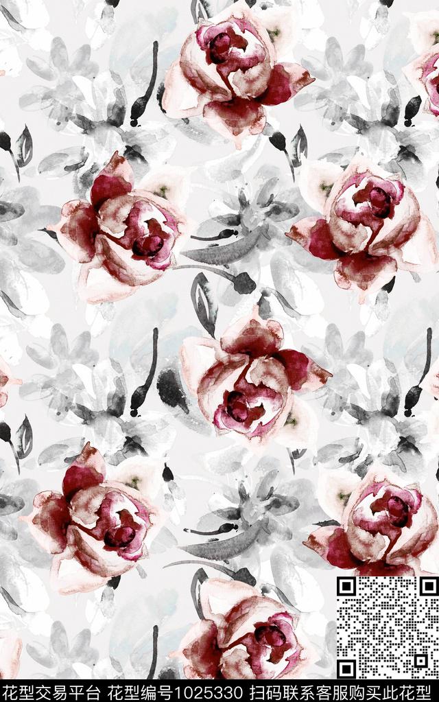 数码华亿平台花卉大牌风数码印花华亿平台下载（图片编号: 1025330） - 瓦栏（Walan）