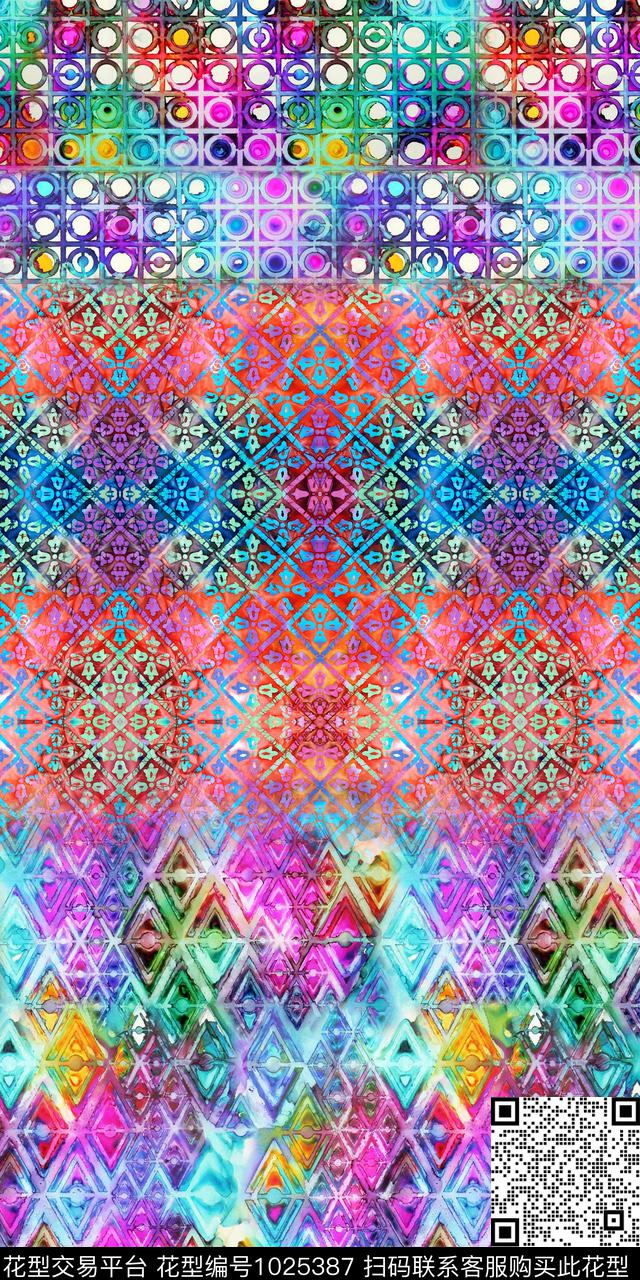 民族风肌理数码印花华亿平台下载（图片编号: 1025387） - 瓦栏（Walan）