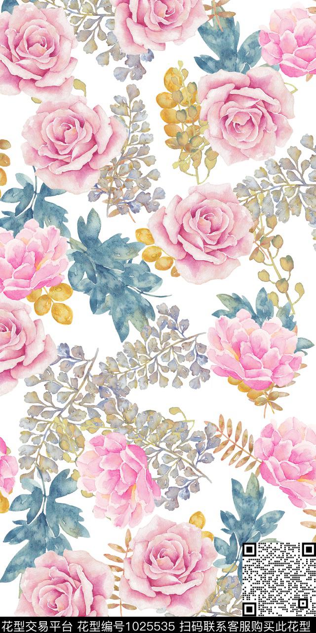 小碎花手绘花卉满版散花数码印花华亿平台下载（图片编号: 1025535） - 瓦栏（Walan）