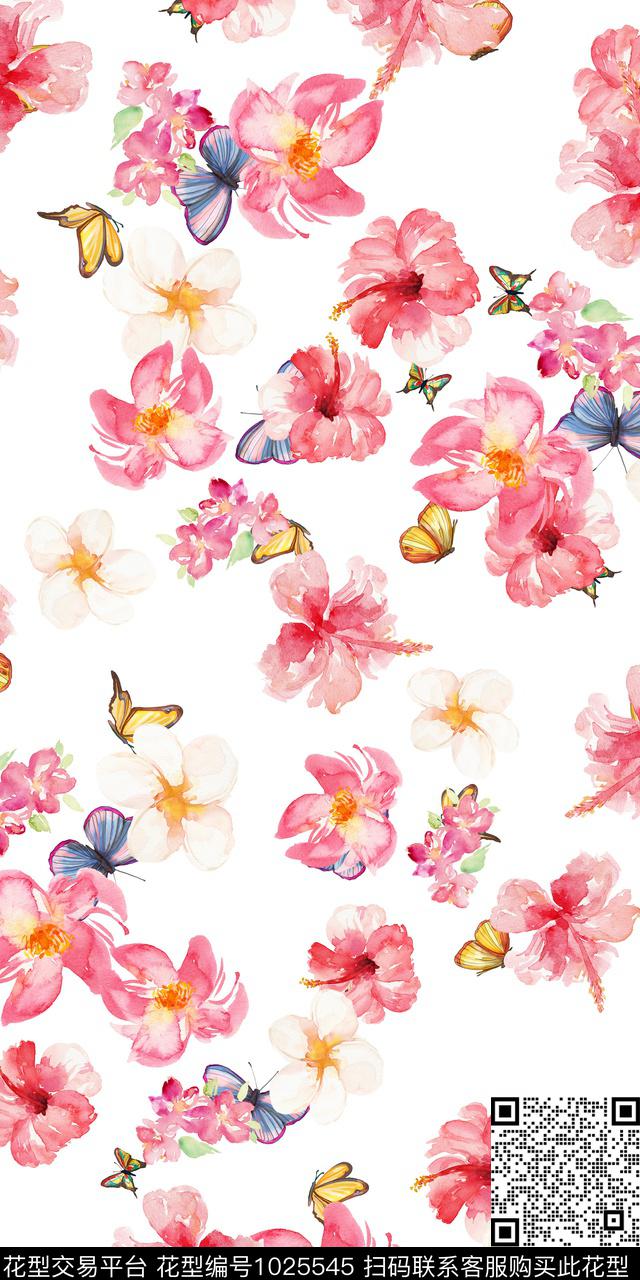 小碎花手绘花卉满版散花数码印花华亿平台下载（图片编号: 1025545） - 瓦栏（Walan）