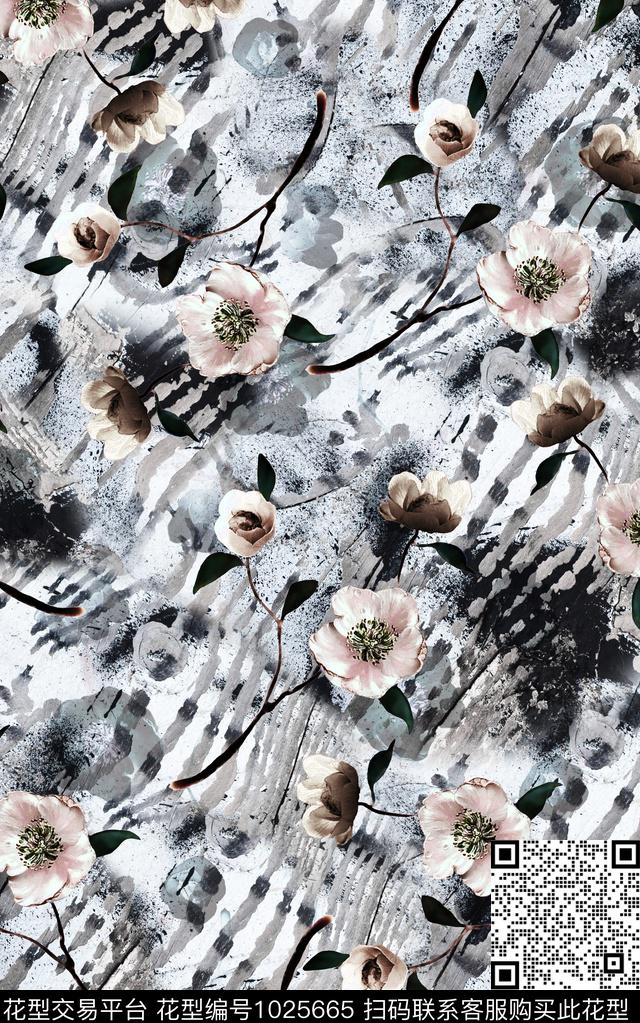 民族风花卉大牌风数码印花华亿平台下载（图片编号: 1025665） - 瓦栏（Walan）