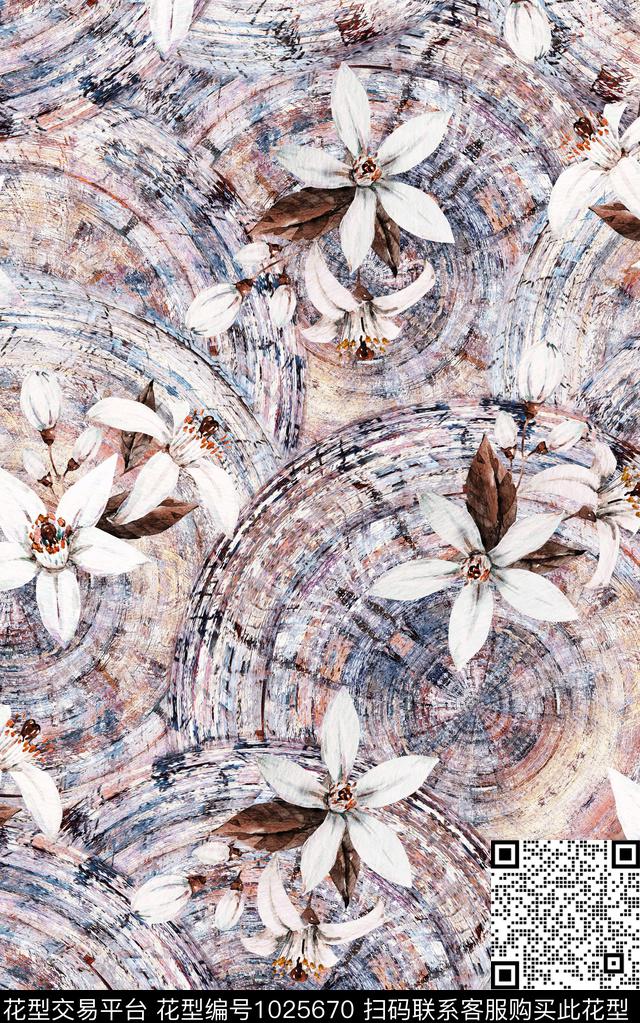 民族风花卉大牌风数码印花华亿平台下载（图片编号: 1025670） - 瓦栏（Walan）
