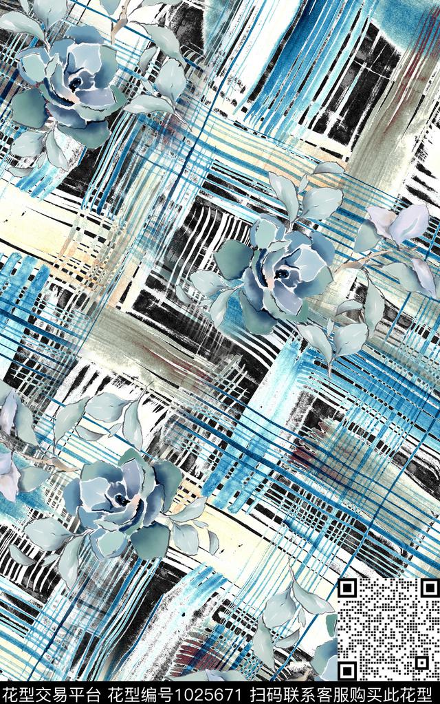 数码华亿平台民族风抽象数码印花华亿平台下载（图片编号: 1025671） - 瓦栏（Walan）