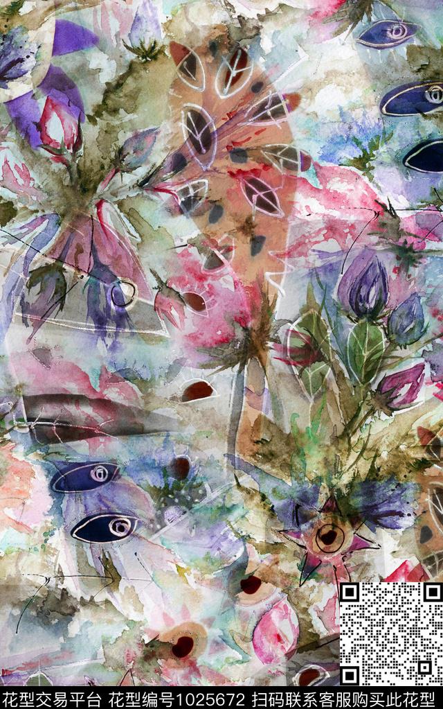 数码华亿平台民族风抽象数码印花华亿平台下载（图片编号: 1025672） - 瓦栏（Walan）