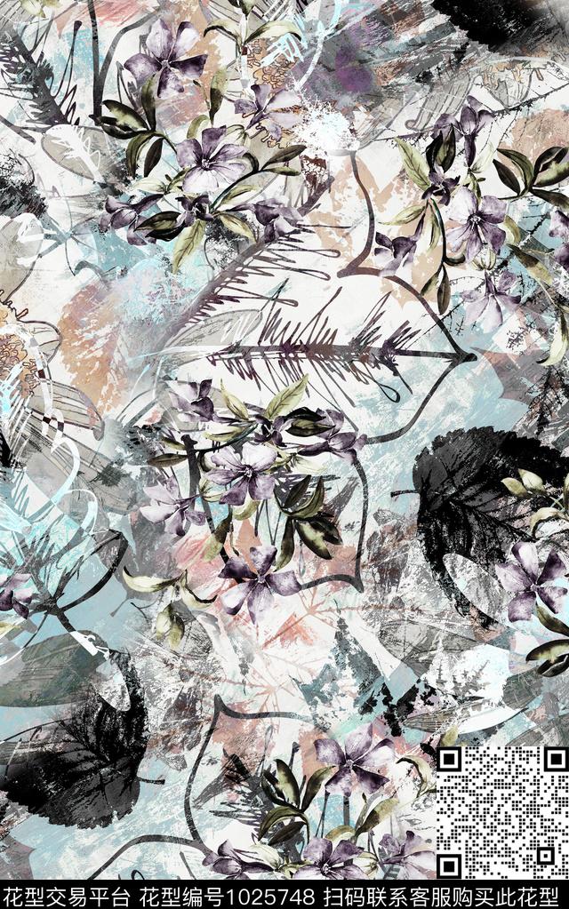民族风花卉大牌风数码印花华亿平台下载（图片编号: 1025748） - 瓦栏（Walan）