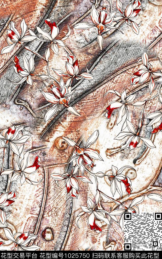 民族风花卉大牌风数码印花华亿平台下载（图片编号: 1025750） - 瓦栏（Walan）