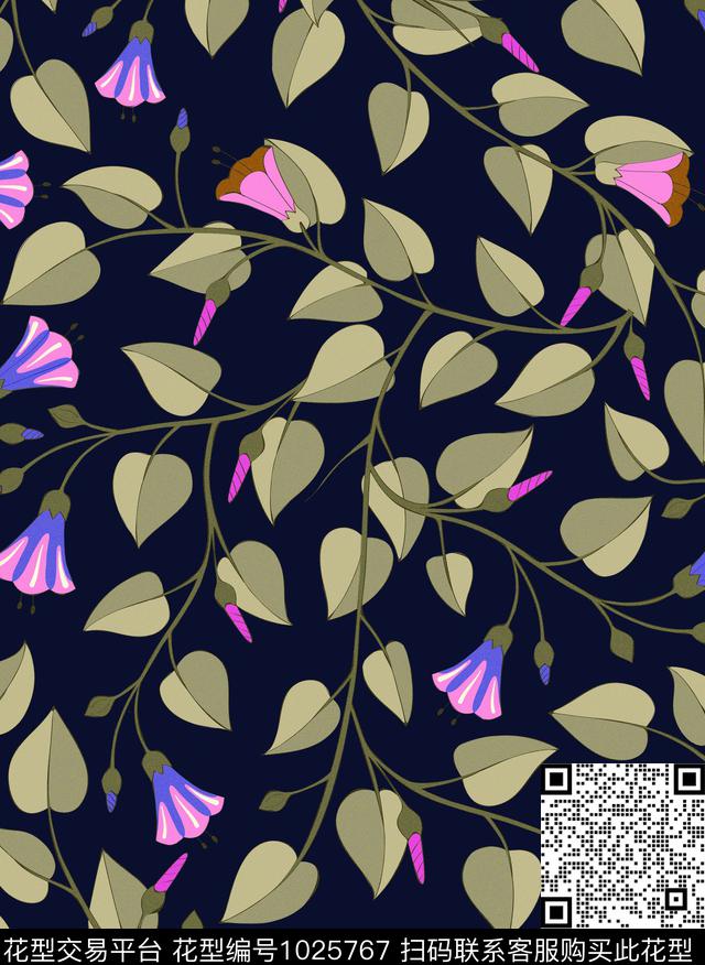 植物花卉潮牌数码印花华亿平台下载（图片编号: 1025767） - 瓦栏（Walan）